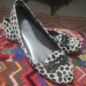 Sperry Calfskin Cheetah Print Loafers sz 8
